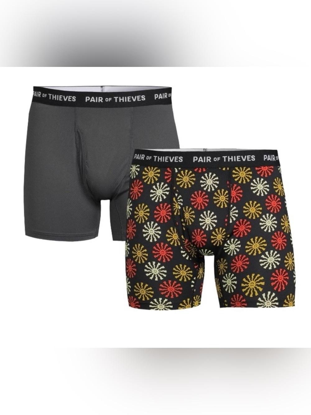 Pair of Thieves Men’s SUPERFIT Solar Rotations Boxer Briefs, 2 pack S